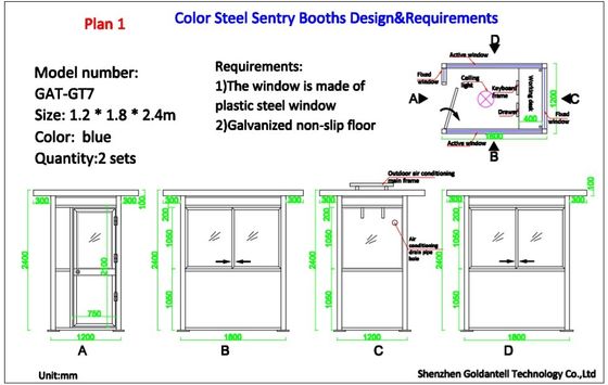 Thermal Insulated Prefabricated Security Guard Room with electricity fittings
