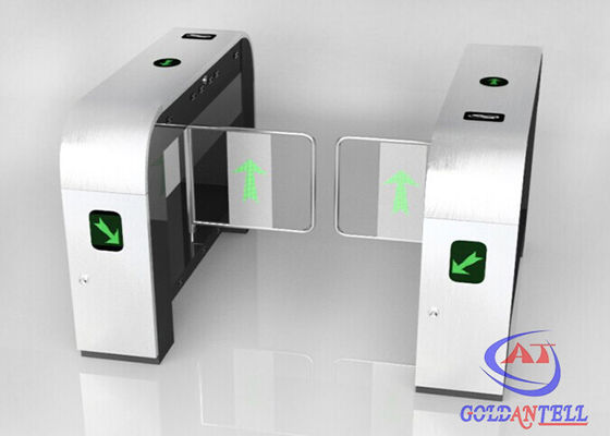 Security Control Stainless Steel RFID Card Swing Turnstile , Rfid Electric Swing Gate