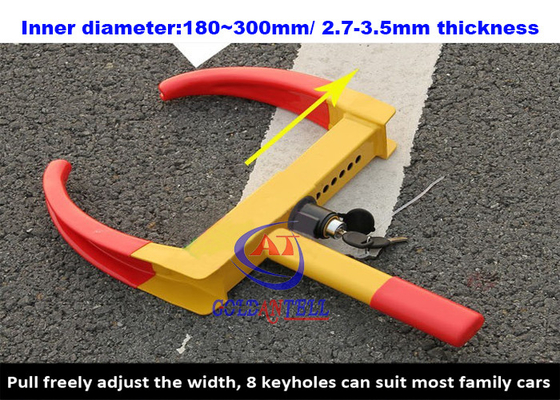 A3 Steel SUV / Motorcycle /  Motorhome Wheel Clamps Suit Width 180 - 300mm Wheel