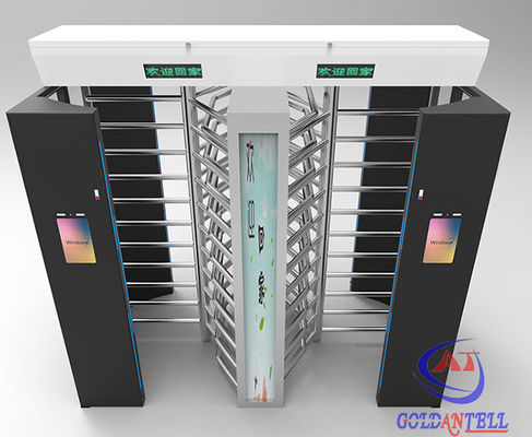 304 SUS RFID Card QR Code Facial Rotating Turnstile 90 / 120 Deg Full Height Outdoor