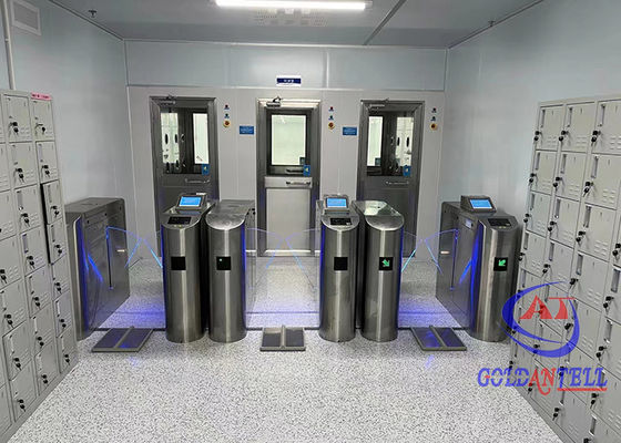 Clean Room Entrance Staff ESD Tester Flap Turnstile Gate For Wrist And Foot Strap