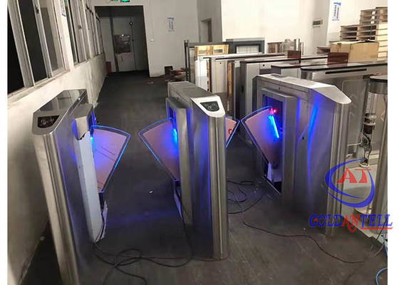 SS304 Fingerprint Automatic Flap Barrier RFID System Access Control
