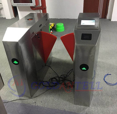 304 Stainless Steel Flap Turnstile with Brushed Motor and LED Light Color Optional for Attendance Record