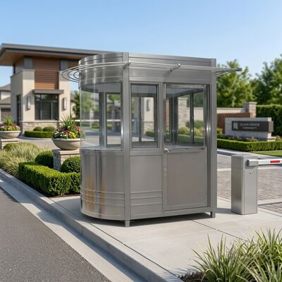 320KG to 550KG Gross Weight Security Guard Booth in 1500x2400mm or Customized Size Steel Aluminum Wood Composite Panels