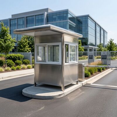 Stainless Steel Guard Shack Parking Lots Security Booth Offering Lightweight Strength and Corrosion Resistance