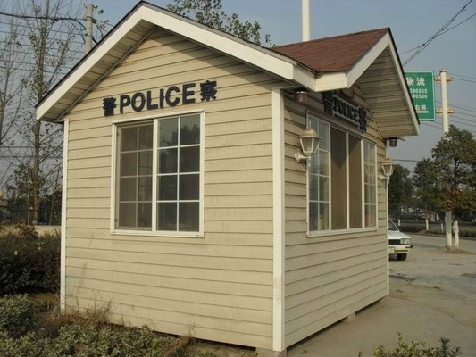 Security Police Prefab Guard House With Enough Inside Space And Complete Equipment