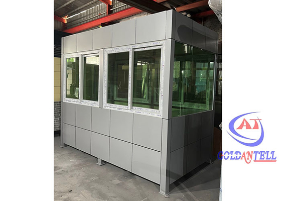 Gian hàng bán vé nhà lắp ghép mô-đun tùy chỉnh ngoài trời bằng thép không gỉ với tấm nhôm