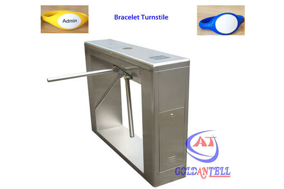 Waterproof Long Lifetime waist high turnstiles Operated By RFID Bracelet / Coin / RFID Card