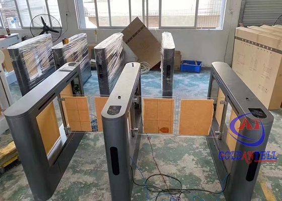 Cửa quay cơ khí bằng thép không gỉ Cửa quay kiểm soát truy cập làn đường kép cho siêu thị