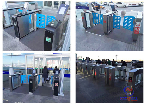 Cổng quay an ninh hình chữ nhật bằng thép không gỉ Bi Directional cho trong nhà / ngoài trời