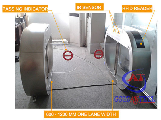 Customized Rfid Reader Swing Gate Turnstile Half Height One Lane 850mm Width