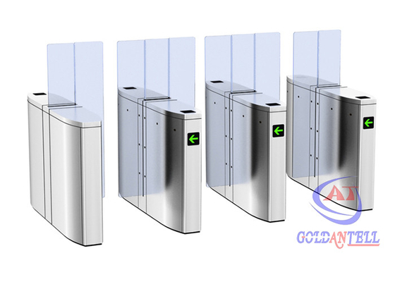 Cửa lật kính chắn sóng Speedlane sang trọng Cửa quay làn nhanh quang học với kính trượt cao LED có thể nhìn thấy