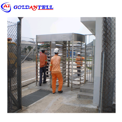 304 thép không gỉ Full Height Turntile với RFID ngón tay kiểm soát truy cập