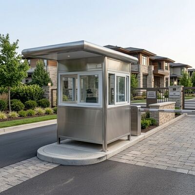 Composite Panels Steel Security Guard House Tự chỉnh trọng lượng 320KG 550KG Tùy thuộc vào kích thước Chỗ trú ẩn an ninh chống thời tiết