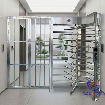 Cổng kiểm soát truy cập cửa xoay toàn chiều cao siêu rộng 1100mm nhận dạng khuôn mặt AI làn đơn khóa từ CE