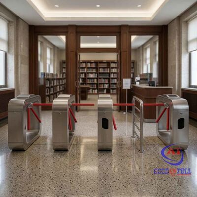 Cổng tripod tự nâng tay có nhận dạng sinh trắc học Touch-ID cho Lưu trữ Học thuật và Khu vực Học tập Thư viện Kiểm soát ra vào CE