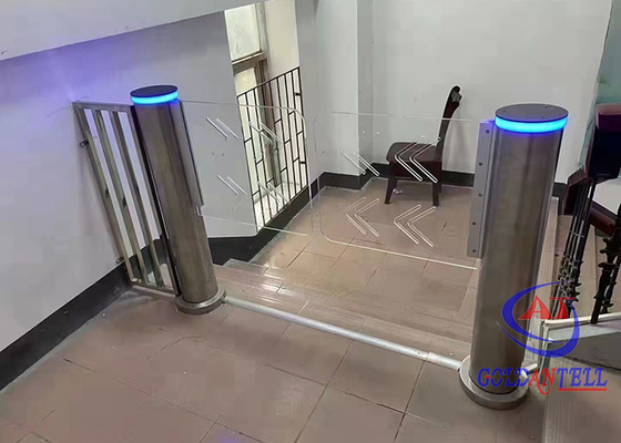 Cổng rào chắn xoay hình trụ mỏng 168mm Cánh tay acrylic Mã vạch tốc độ Cổng quay